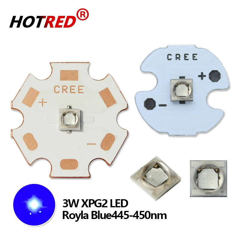 1 Вт 3 5 Светодиодный лампа высокой мощности Королевского синего цвета 450 нм чип Cree