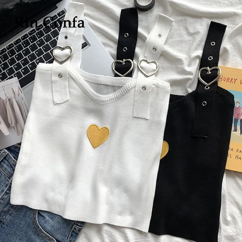 

Милые и острые черные сексуальные укороченные топы Rin Confa, дизайнерский нишевый летний короткий топ, модные Универсальные вязаные облегающие Топы для женщин