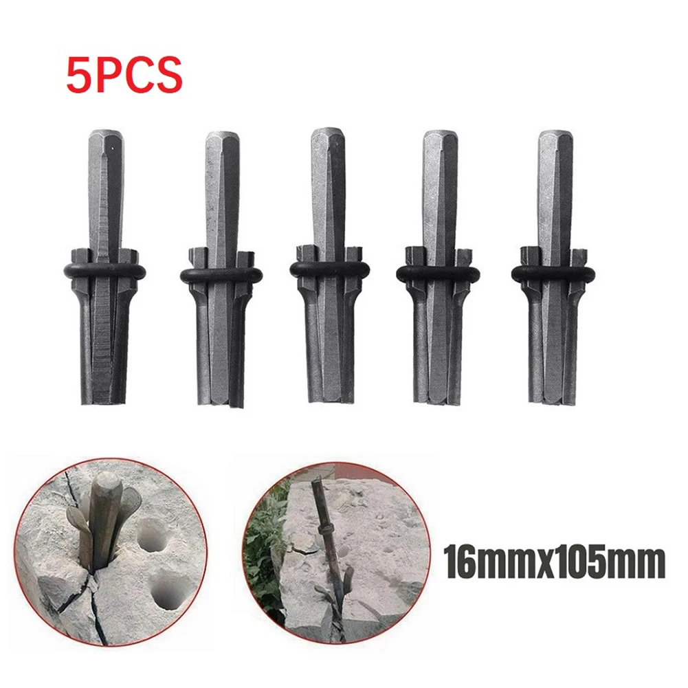 

5PCS Rock Stone Splitters Plug Wedges And Feather Shims For Splitting Concrete Rock Stone Granite Splitter Hand Tools