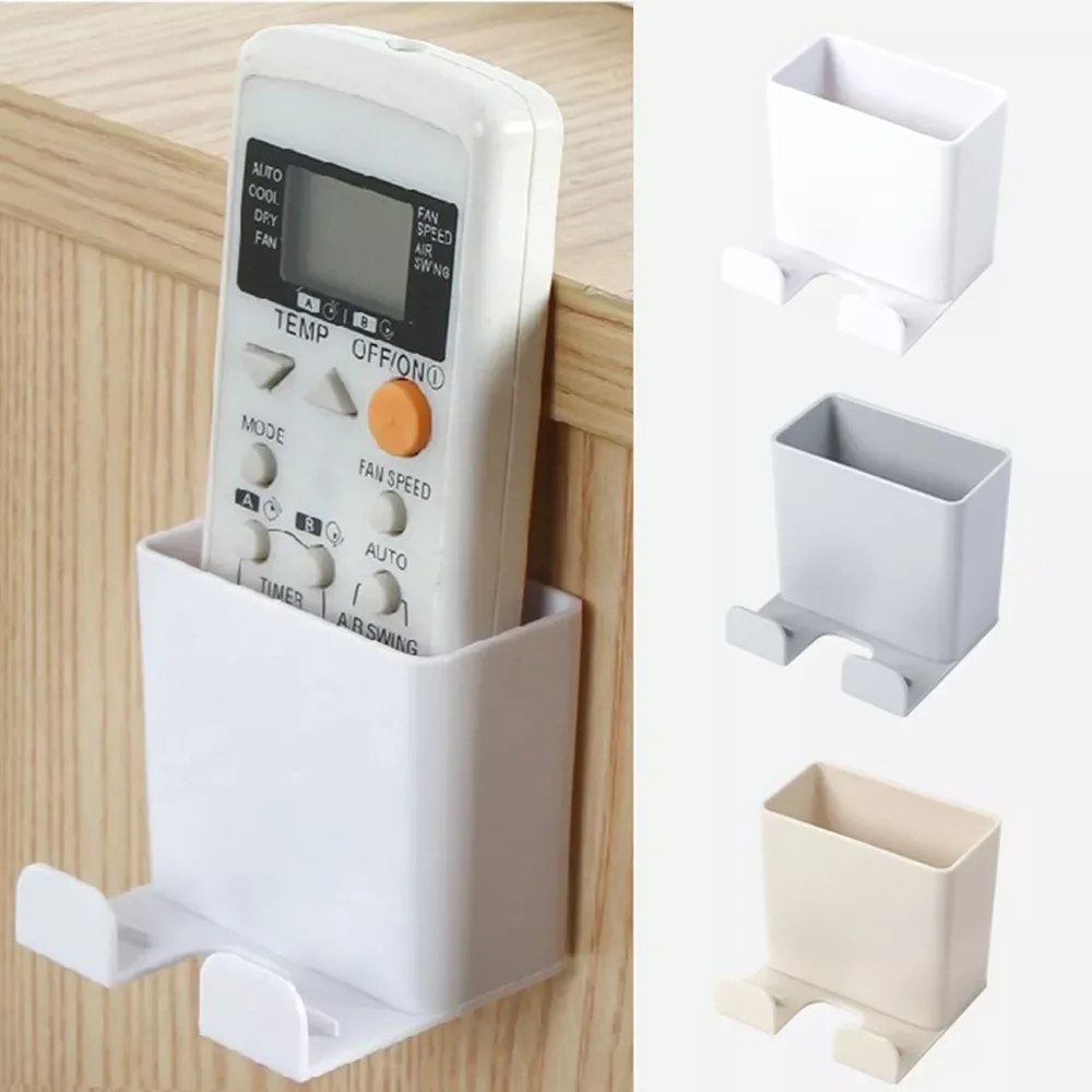 

NEW2023 Universal Wall Mount Charger Phone Holder Stand Remote Control Hanger Base Support Hook Hanging Storage Box Rack Home Or
