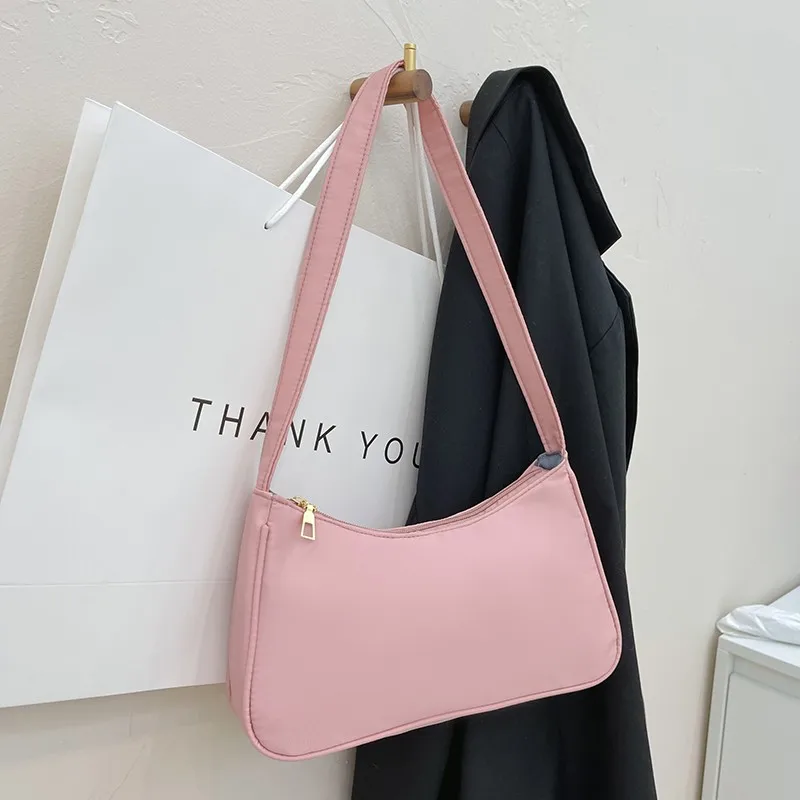 2022 Fashion Women Shoulder Bag Nylon Waterproof Handbags For Women Simple Casual Square Bags Trend Design Underarm Bags