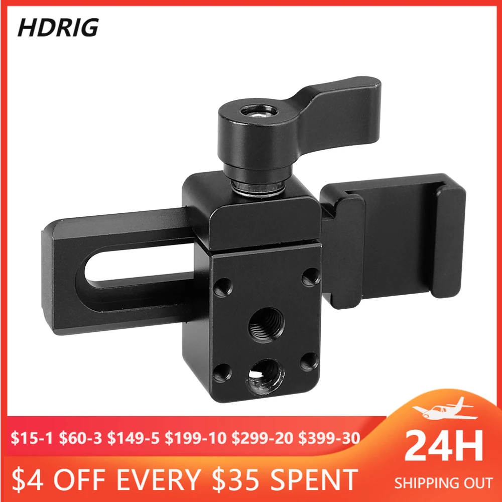 

HDRIG Swat Rail Clamp & Cold Shoe With NATO Rail Adapter & 1/4 Screw For Camera Cage and Handles