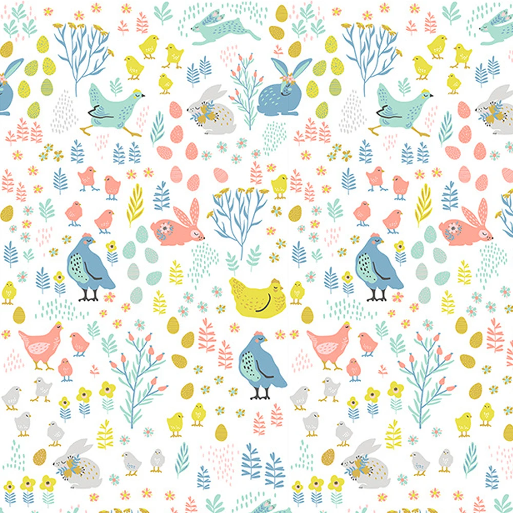 Pastrol Plant Animals Wallpaper Floral chicken and Rabbit Contact Paper Waterproof for Vanity Home Cabinet Wall Decor