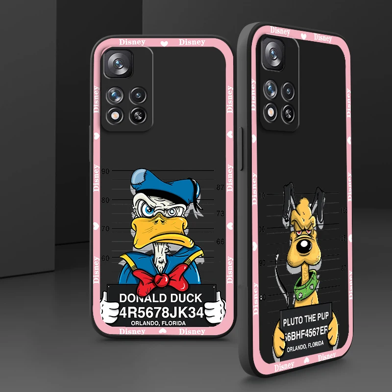 

Donald Duck Dog Disney Cool Liquid Rope Soft Cover Phone Case For Xiaomi Redmi Note 11 11S 11T 10S 10 9S 9T 9 8T 8 Pro Plus 5G