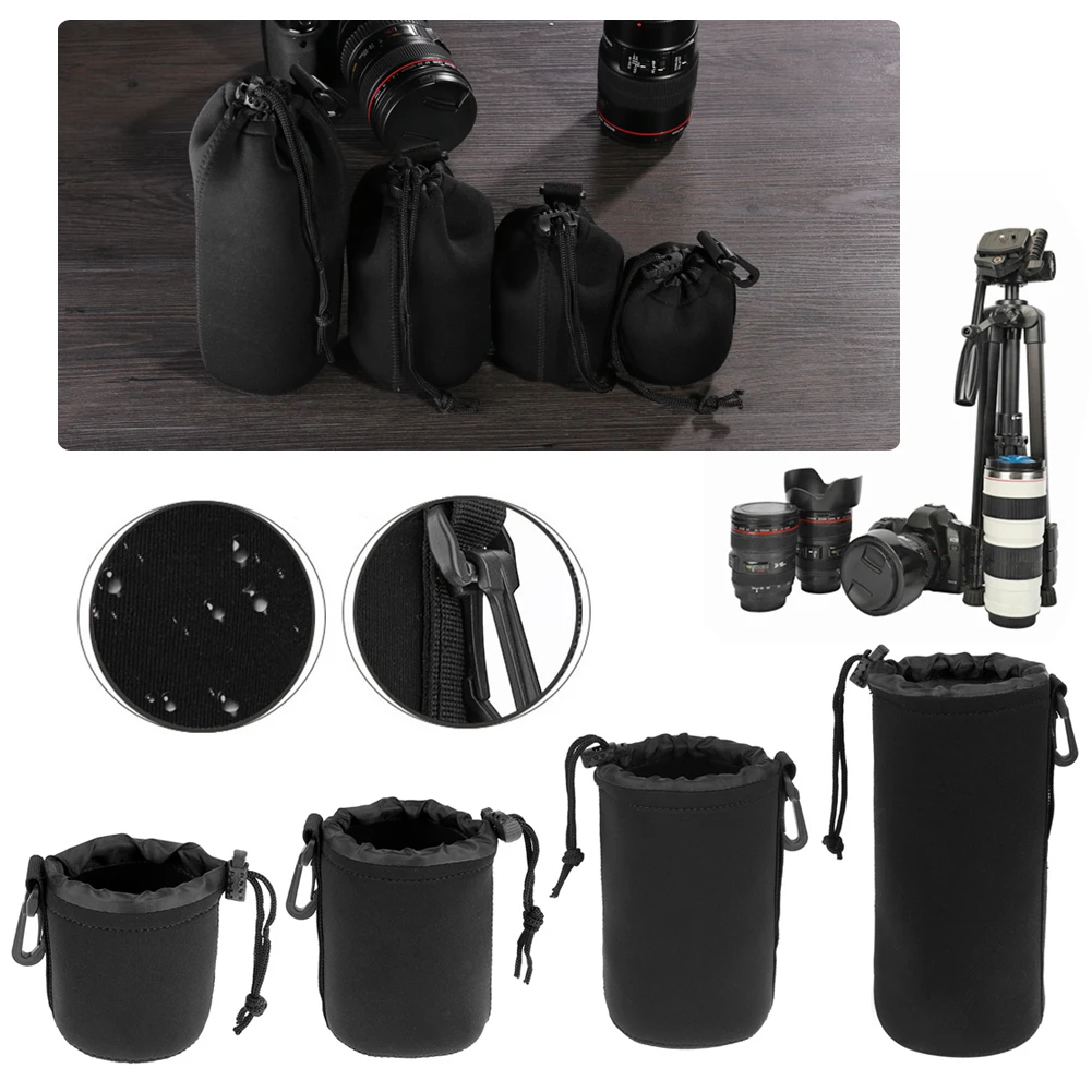 

Camera Lens Pouch Bag Neoprene Waterproof Soft Video Camera Lens Pouch Bag Case For Canon Sony for Most Digital SLR Camera