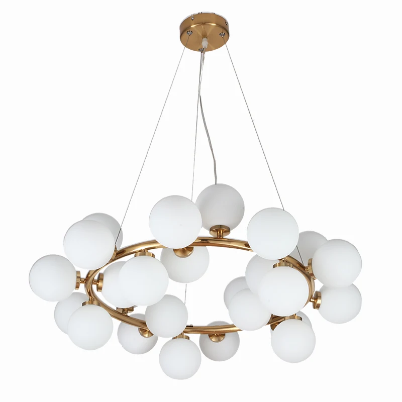 Modern Gold 15 25 45 Heads Magic Bean Glass Ball Pendant Lam