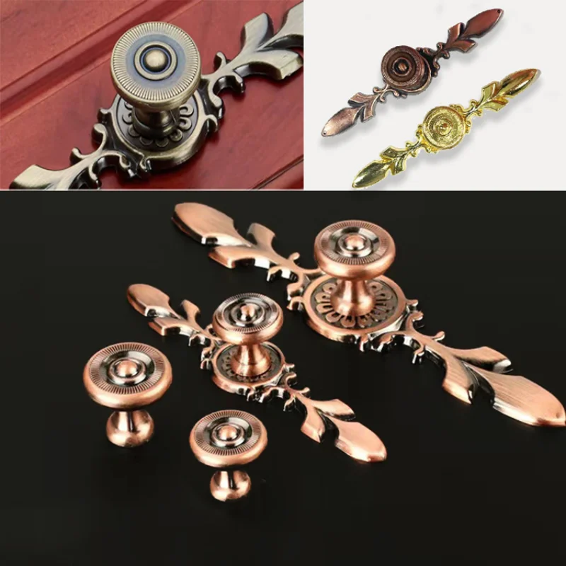 

HJYI Leaf Handle New Chinese Style Retro Cabinet Handles Closet Drawer Knobs Dresser Porch Furniture Art Decoration Accessories