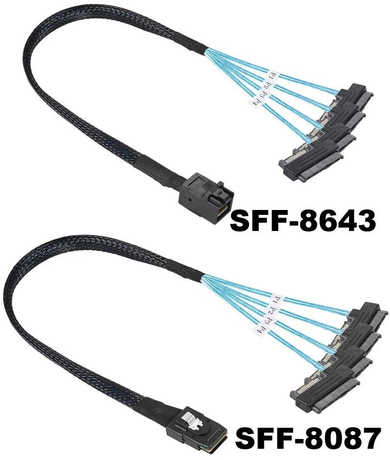 Кабель Mini SAS 36-контактный SFF-8087/SFF-8643 HD/4 ata SATA 7P 29-контактный SFF-8482 для передачи