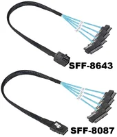 Mini SAS 36-Pin SFF-8087/SFF-8643 HD To 4 ATA SATA 7P 29-Pin SFF-8482 15 P Drive Data SATA Power Cable Connector Controller