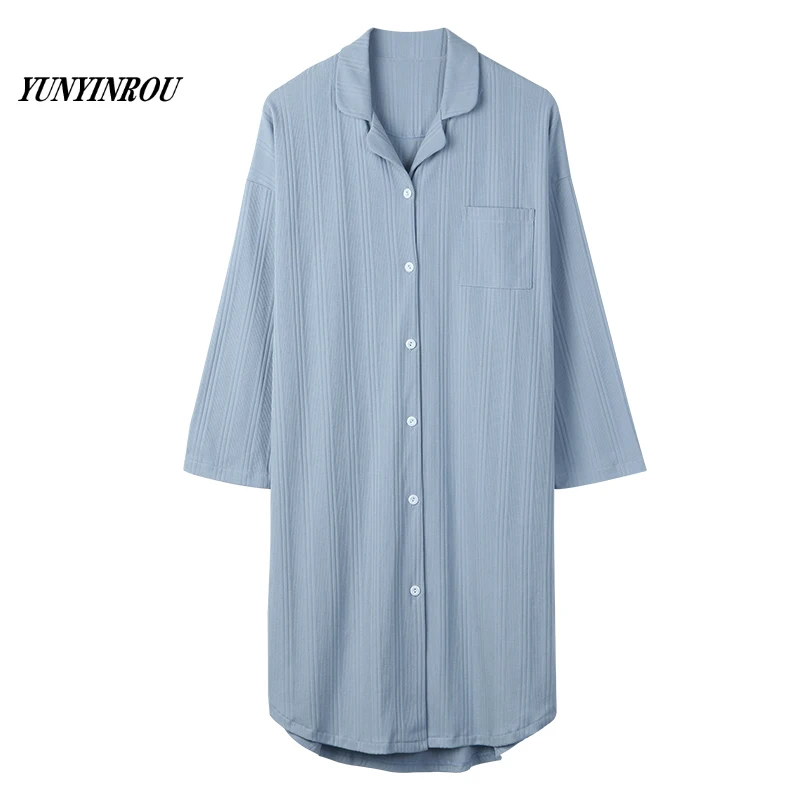 

Весна Осень трикотажные однотонные элегантные женские ночные рубашки Ночная рубашка для молодых девушек ночные рубашки одежда для сна домашние платья