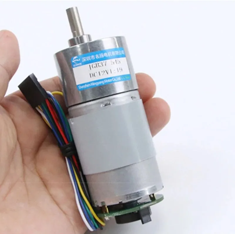 12 В 24 37 мм мотор-редуктор постоянного тока с энкодером Холла высокий крутящий