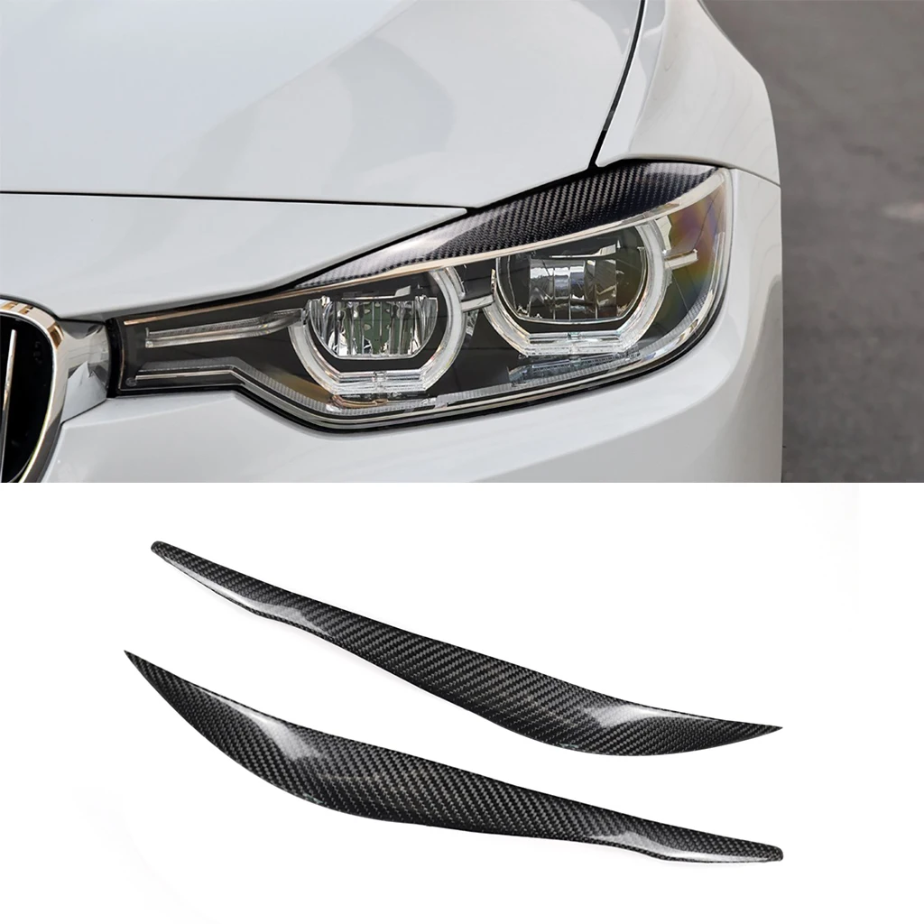 

2 шт., накладки на автомобильные фары из углеродного волокна для BMW 3 серии F30 F31 F32 F33 F35 2013 2014 2015-2018