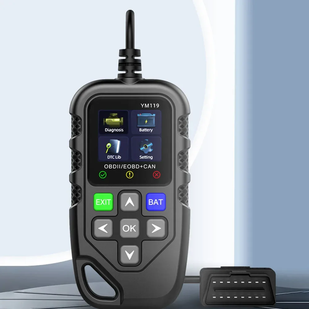 

YM119 OBD2 сканер проверка кода двигателя тестер батареи чистые коды неисправностей OBDII сканер диагностический инструмент Elm327 для автомобиля