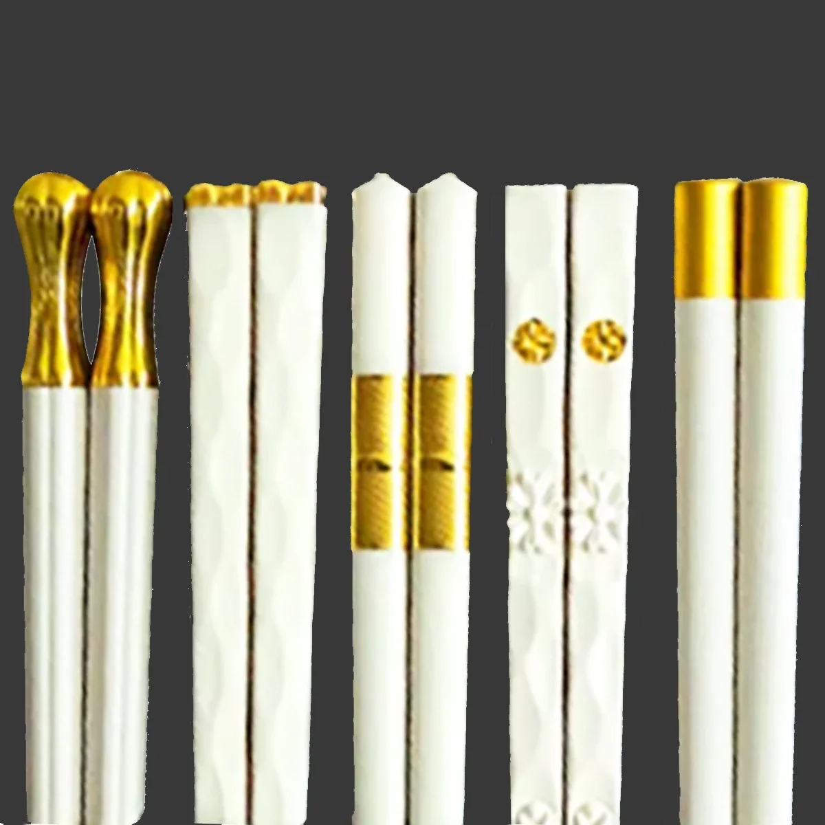 5 пар набор китайских палочек для еды из белого золота здоровые корейские палочки