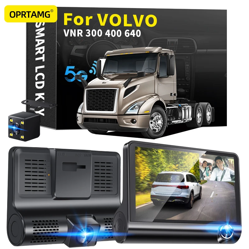 

OPRTAMG Dash Cam 540C6 Car DVR 3 Cameras Lens 4.0 Inch 1080P dashcam For VOLVO VNR 300 400 640 1994-2018 2019 2020 2021 2022