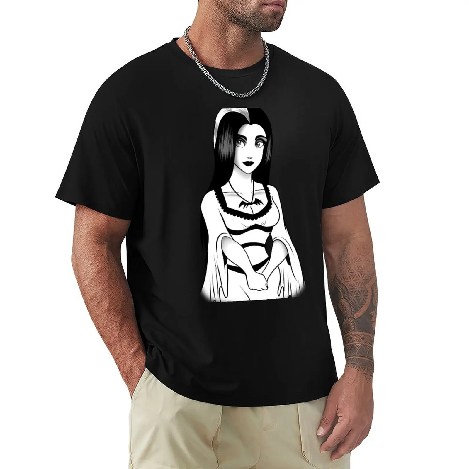 Футболка Lily Munster эстетичная одежда милая футболка большого размера хлопковая для
