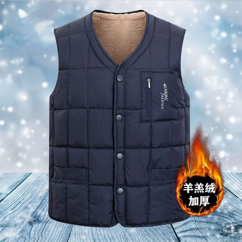 

Middle-Aged and Elderly Vest Men's Autumn and Winter Casual Waistcoat Grandpa Men Middle-Aged and Elderly Warm Vest Dad Vests