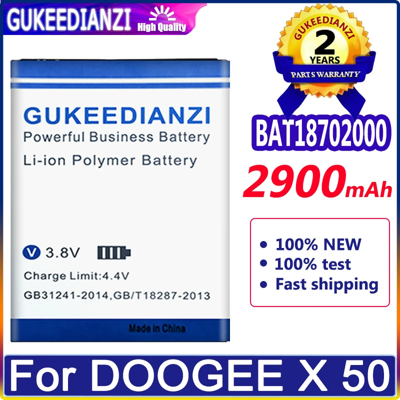 

Аккумулятор Для DOOGEE X50, сменный литий-ионный аккумулятор большой емкости BAT18702000 2900 мАч, резервный аккумулятор для смартфона DOOGEE X 50