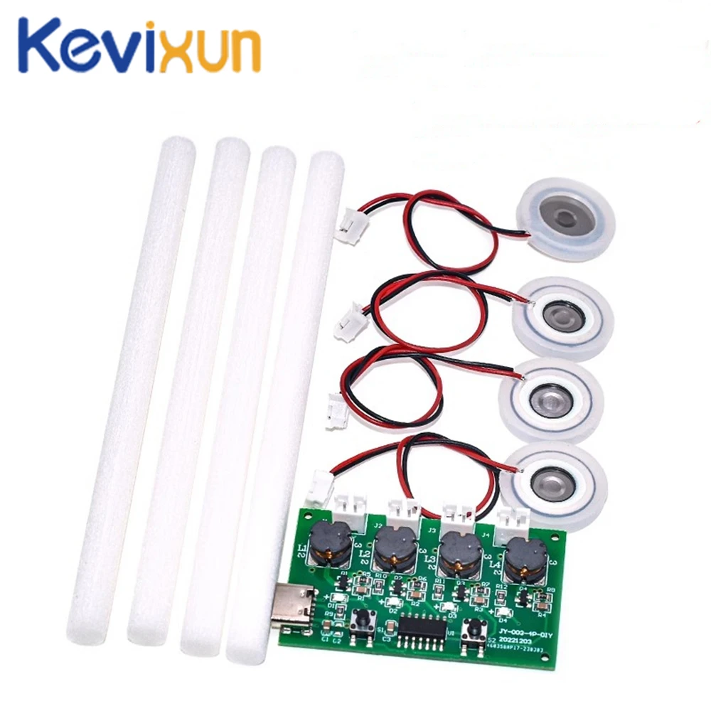 

Type-C USB Mini Humidifier DIY Kits Mist Maker and Driver Circuit Board 4 Fogger Atomization Film Atomizer Sheet Oscillating