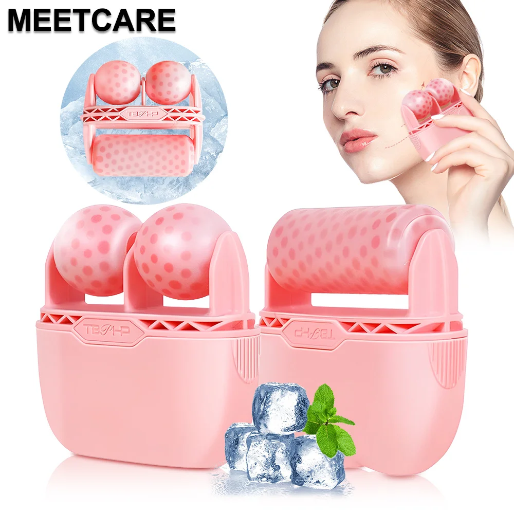 Ледяной валик для лица и глаз от MEETCARE двойной ролик массажный инструмент