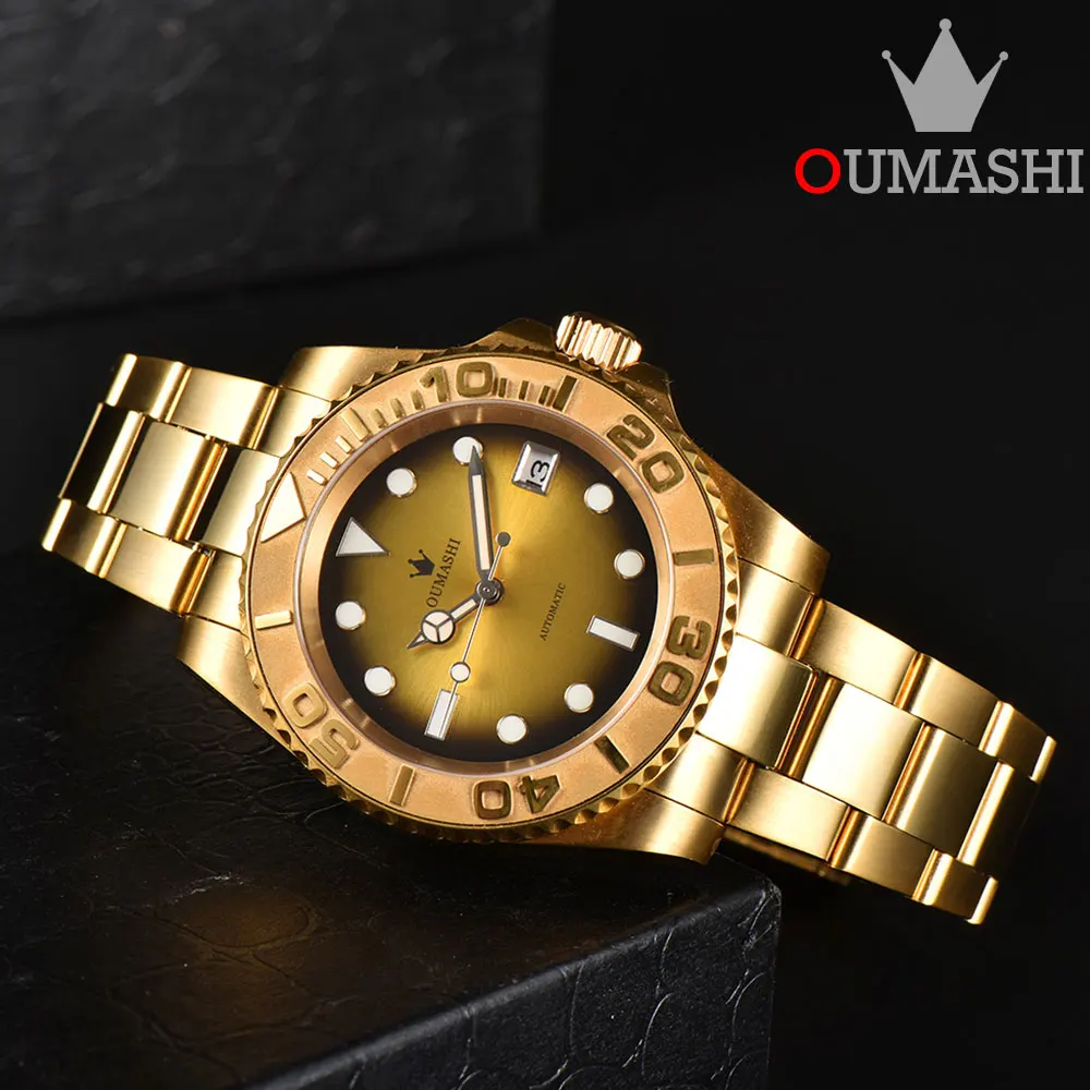 

40mm OUMASHI Men's Watch Diving Watch Style New Men's Luxury Automatic Machinery NH35A Stainless Steel Waterproof Watch