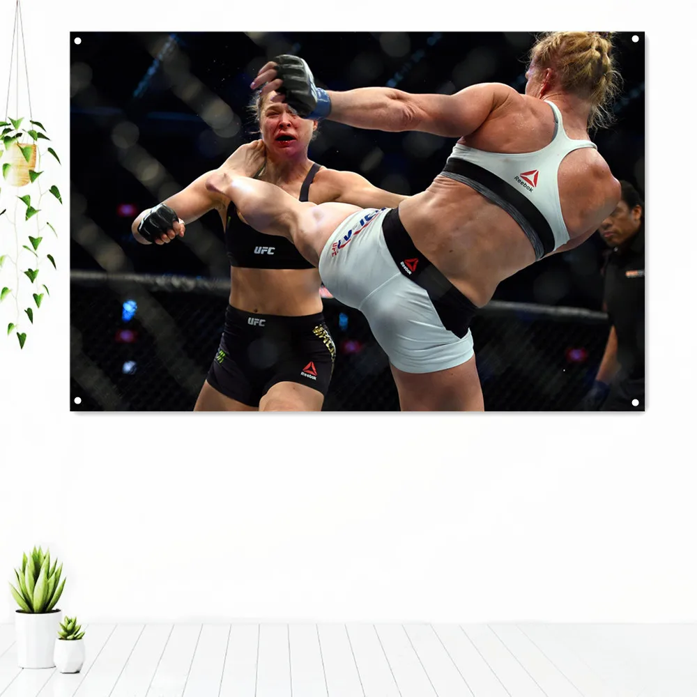 

Intense Boxing Fight Combat Sports Poster Wall Art Flag Gym Decor Fighting Workout Inspirational Tapestry Banner Canvas Painting