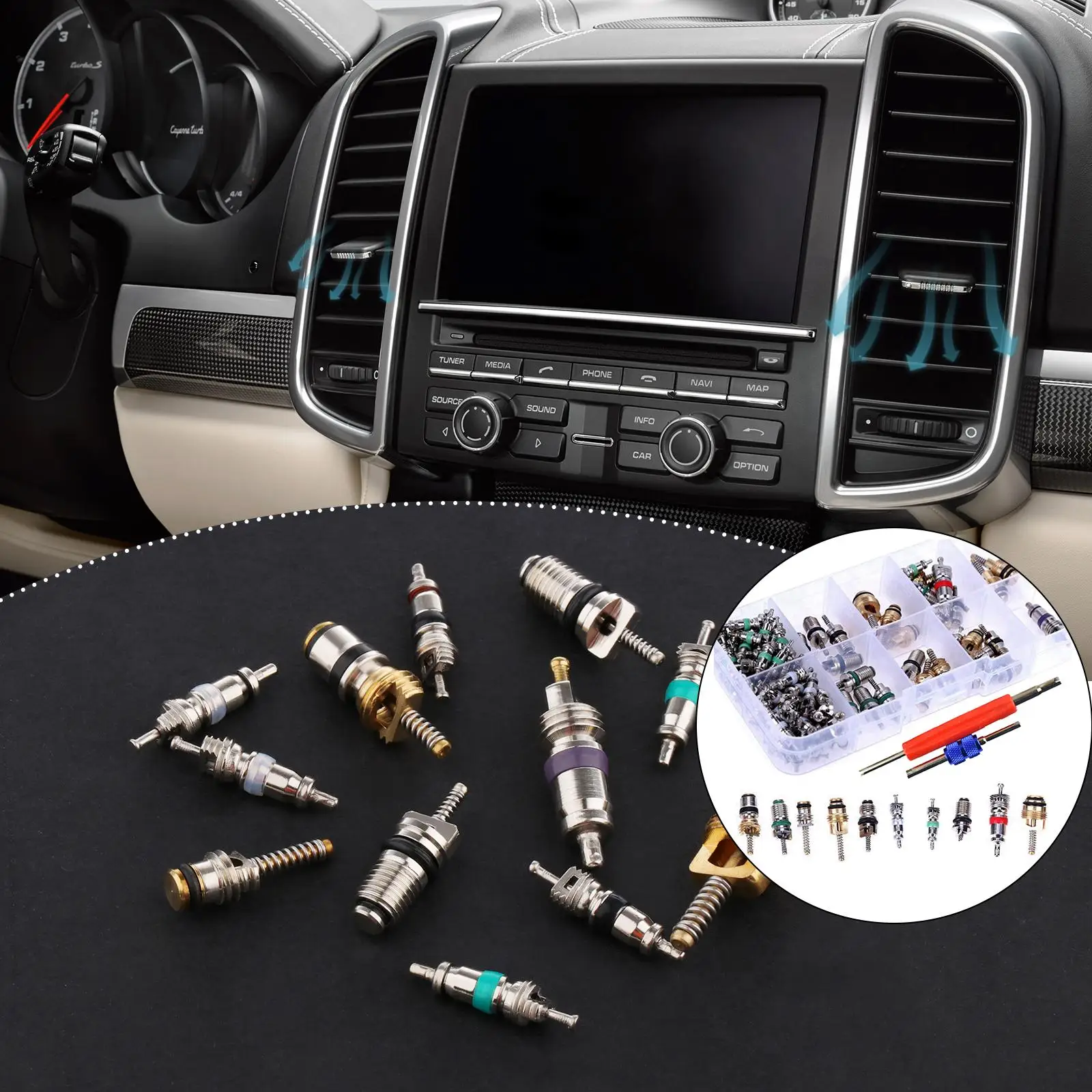 

Car Air Conditioner Valve core/C R134A 102 Pieces with High and