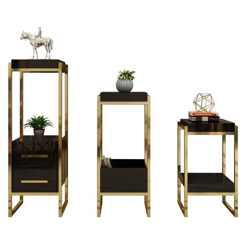 

Stainless Steel Flower Stand Modern Living Room Storage Rack Multi-Layer Balcony Flower Table