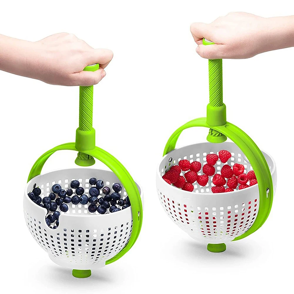 

Strainer Rotate Basket Drainer Kitchen Colander Water Non-scratch Spinner Drainer Fruit Spinning Collapsible Vegetable Salad