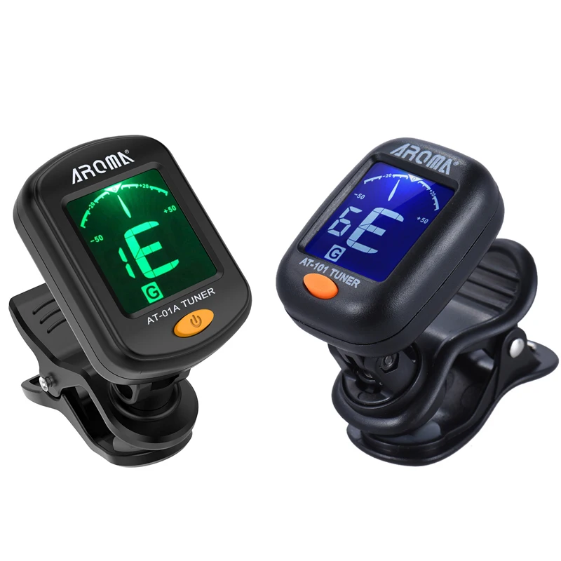 

AROMA AT-01A/101 Guitar Tuner Rotatable Clip-on Tuner LCD Display for Chromatic Acoustic Guitar Bass Ukulele Guitar Accessories
