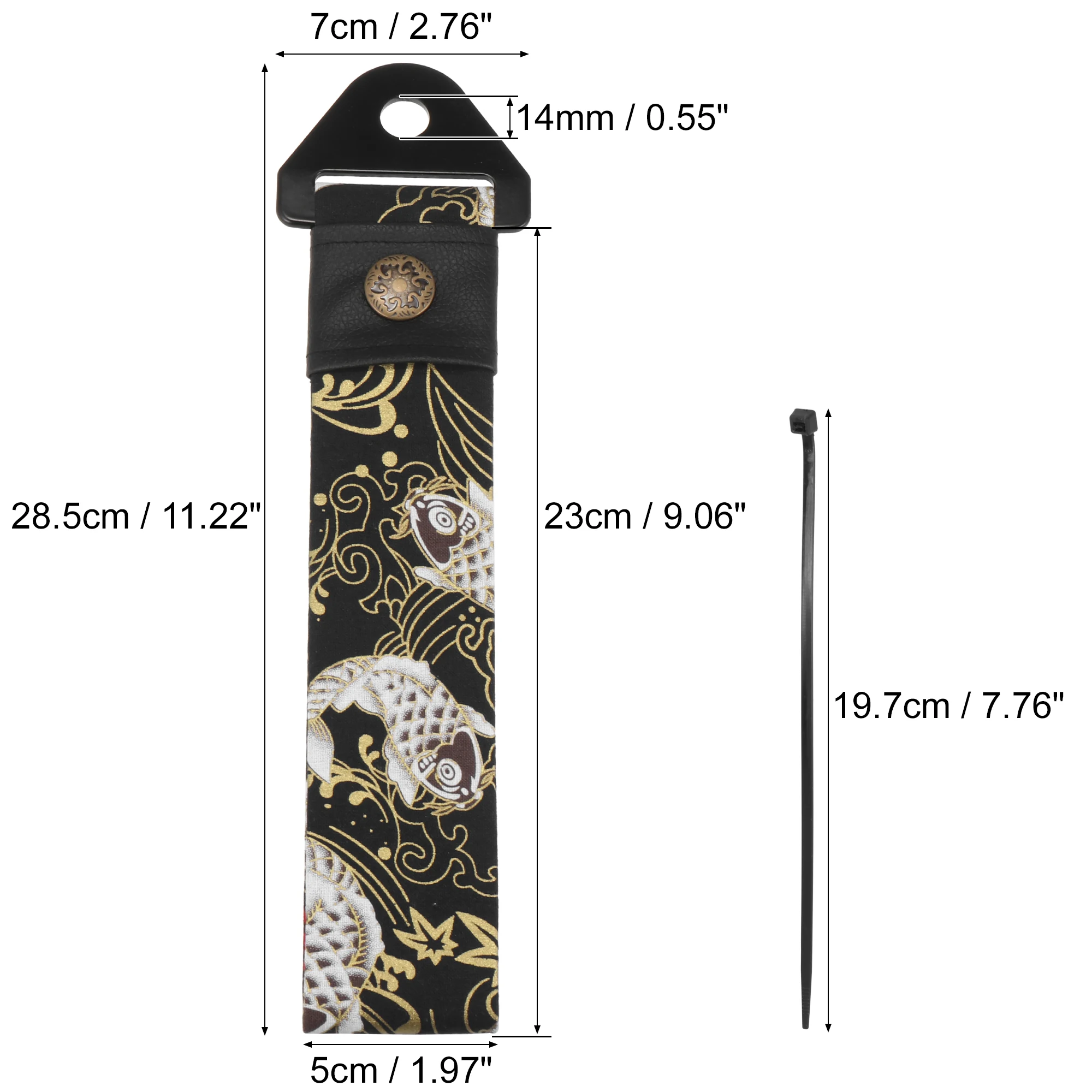 X Autohaux Набор буксировочных ремней для автомобиля: древней японской античности элемент, приспособление для прицепа с сочетанием каната с узором карпа и крюком.