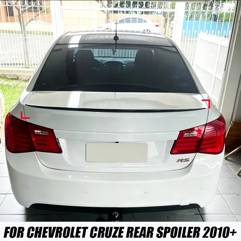 Фото Для Chevrolet Chevy Cruze LT RS 2010+ — Задний спойлер-антикрыло для багажника, глянцевый черный, из мягкого пластика №1