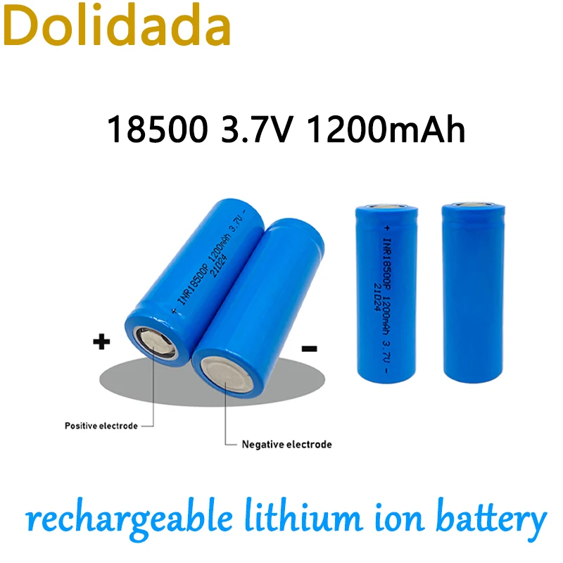 

INR18500P 3.7V Rechargeable Lithium-ion Battery 18500 1200mAh Suitable for Electric Shavers Flashlights Electric Toys Radios Etc