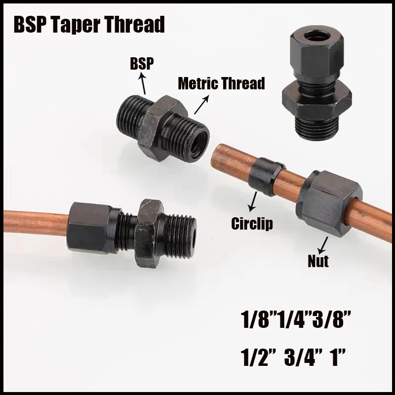 

Hydraulic Tubing Reaming Direct Carbon Steel Joint Pipe Fitting Male Thread BSP 1/8" 1/4" 3/8" 1/2" 3/4" 1" Connection Fitting