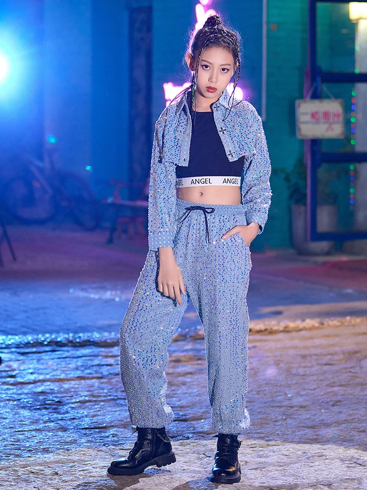 Костюм джазовый Для Девочек Блестящий детский танцевальный барабан для улицы