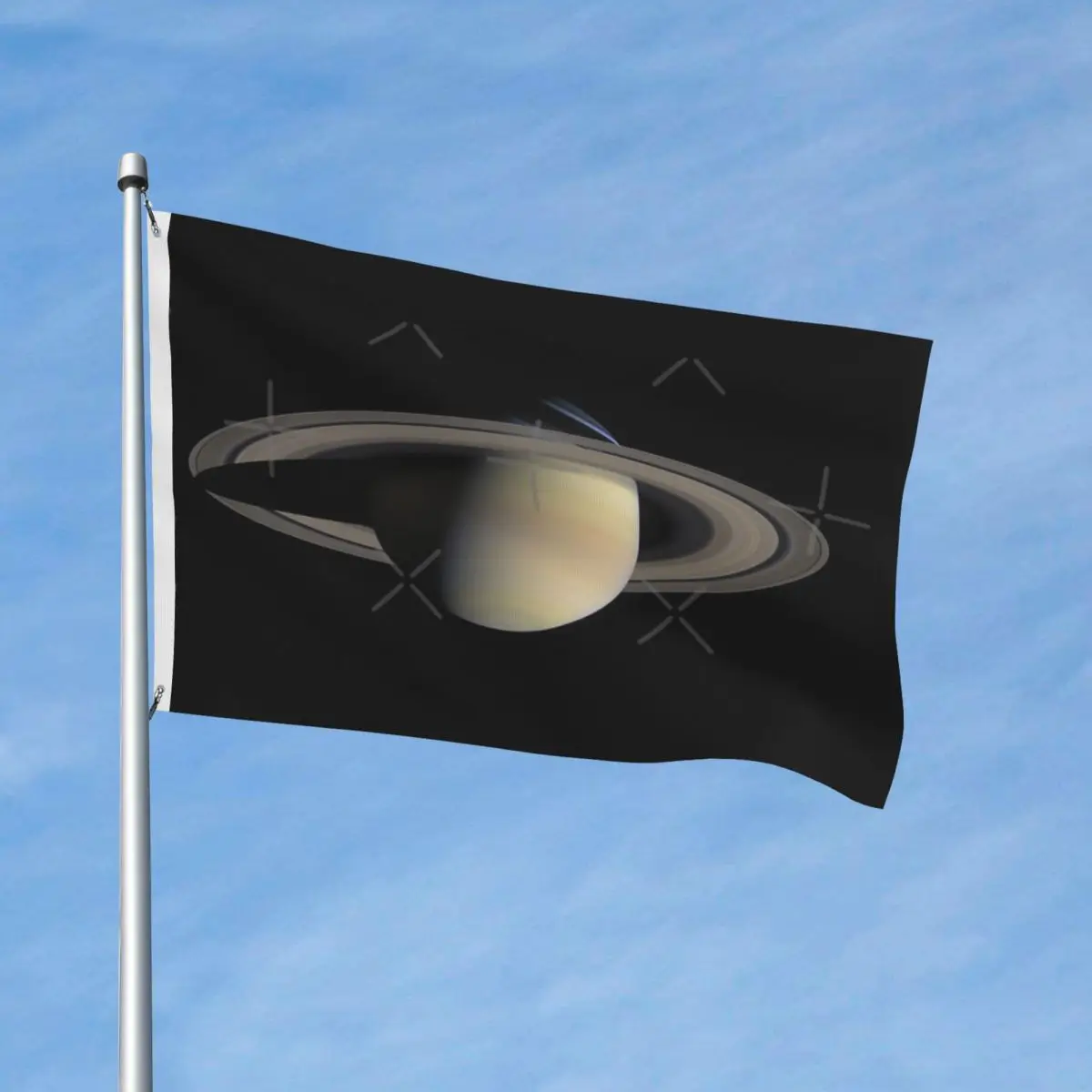 

SATURN Flag Decor Modern Decorative Vibrant Colors Flowy Delicate
