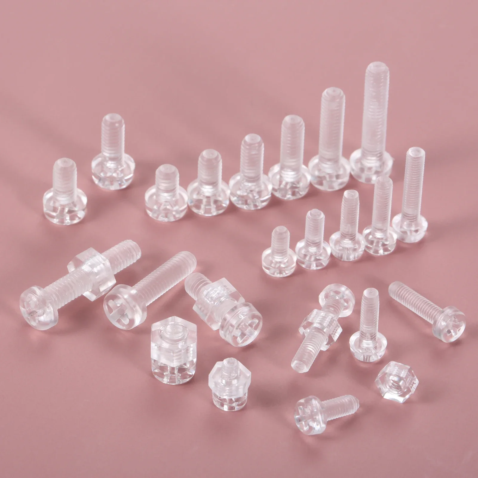 

20 шт., пластиковые гайки для винтов M3 M4, прозрачные акриловые крестовые крестообразные скобы, ручная затяжка, винтовые болты, длина резьбы 6/8/10/12/15/20 мм