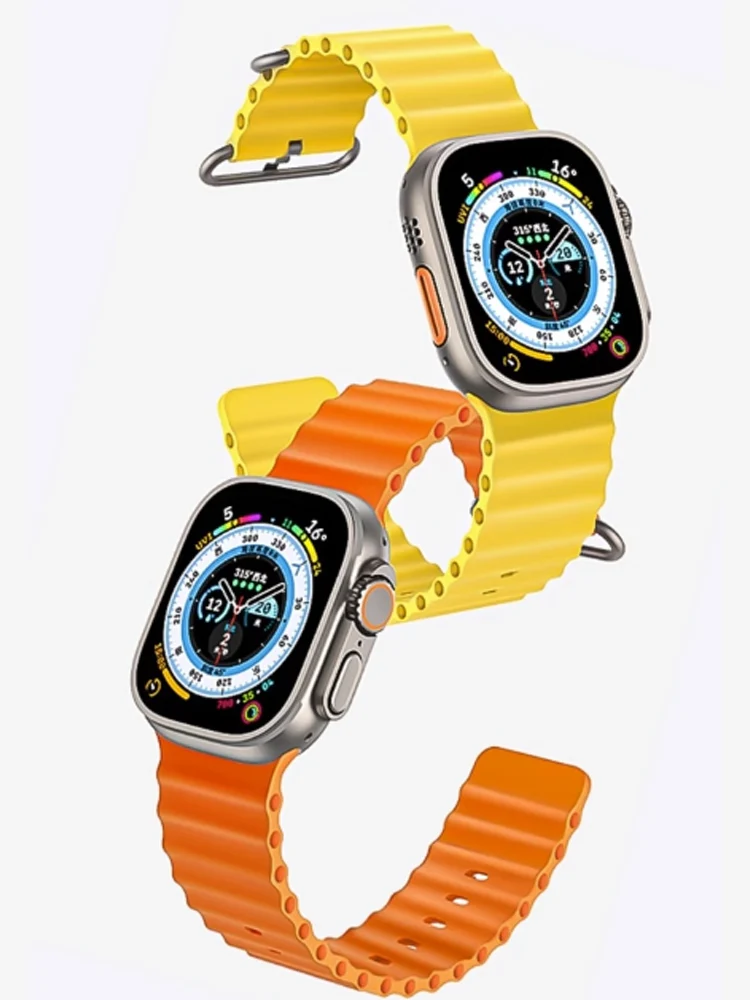 

Ocean strap For Apple watch ultra band 49mm 45mm 44mm 40mm 41mm 42mm 44 45 mm Sport Silicone Bracelet iWatch series 7 6 3 se 8