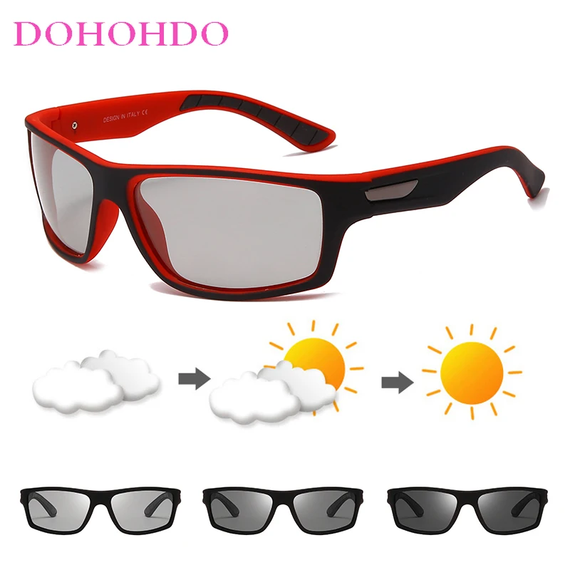 

DOHOHDO Men Polarized Photochromic Sunglasses Chameleon Discoloration Sports Driving Sun Glasses Male Driver Safty Goggles UV400