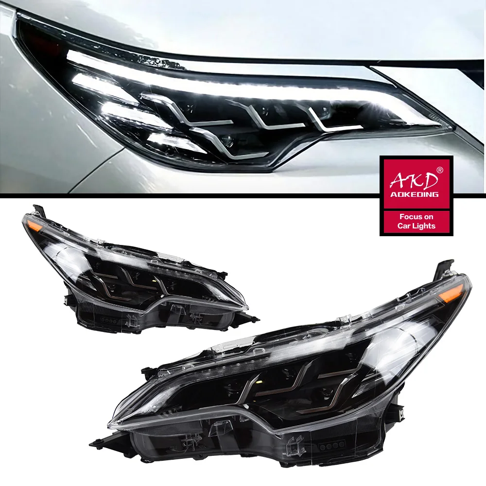 Car Head Lights Parts For Toyota Fortuner 2016-2020 LED Front matrix Headlight Replacement DRL Daytime light Projector Facelift