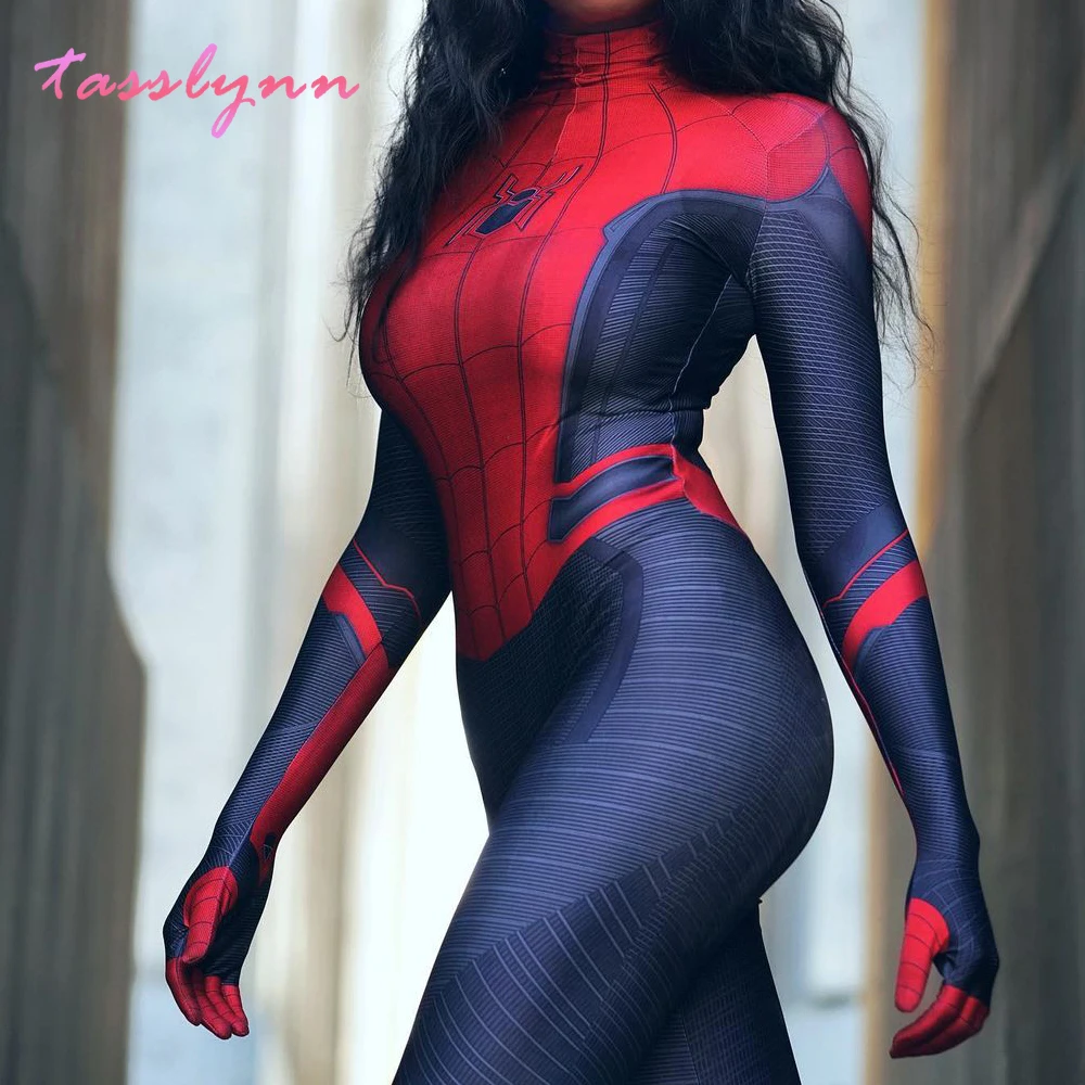 Adult Kids Far From Home Costumes Geek Girls Cosplay hero Zentai Suit Halloween Costumes Party Dress Up Fancy Anime Clothes