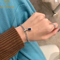 xiyanike 2022 new vintage blue zircon chain bracelets bangles for women girls fashion trendy jewelry gift party bracelet femme