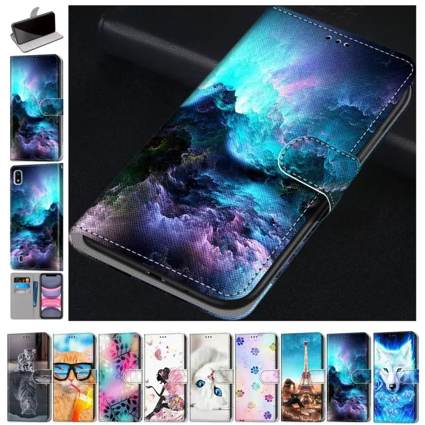 

Flip Leather Phone Wallet For Bag Huawei P Smart 2018 P Smart Plus 2019 P Smart Z Beast Flip Phone Case Floral Stand Cover D08F