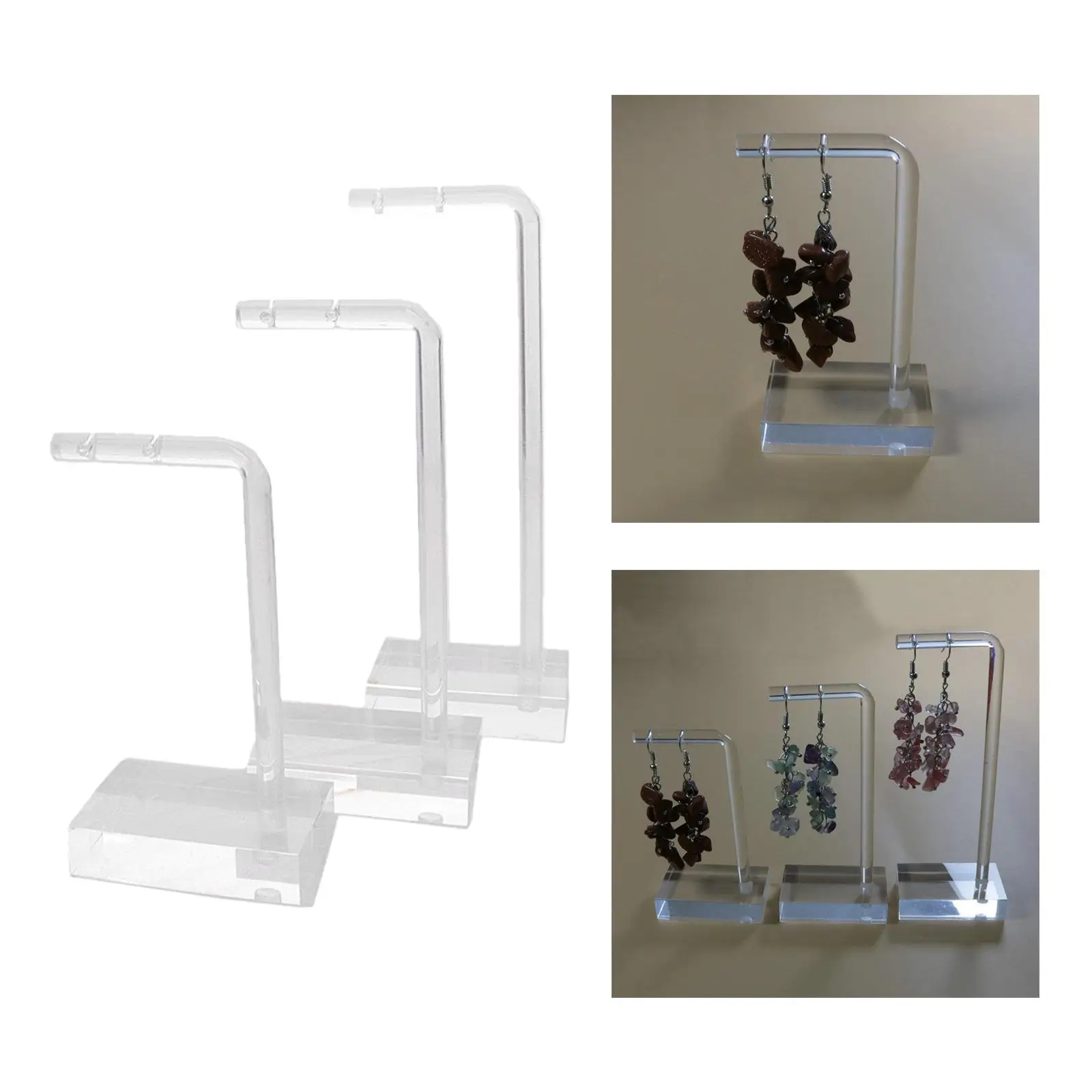 

3pcs jewelry display stands shelves for earrings necklaces l / m / s