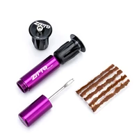 bicycle tubeless tire fast repair kit for mtb road bike tires puncture sealant rubber strip drill tool handle bar end hidden