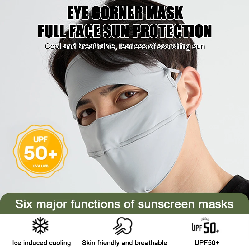 Тонкая УФ-маска для мужчин летняя дышащая маска на все лицо