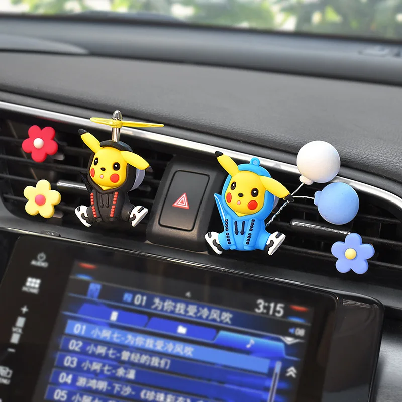 

Pokemon Fashion Kawaii Cartoon Anime Figure Pikachu Cars Air Conditioning Outlet Fragrance Pendant Pokémon Car Decoration Toys