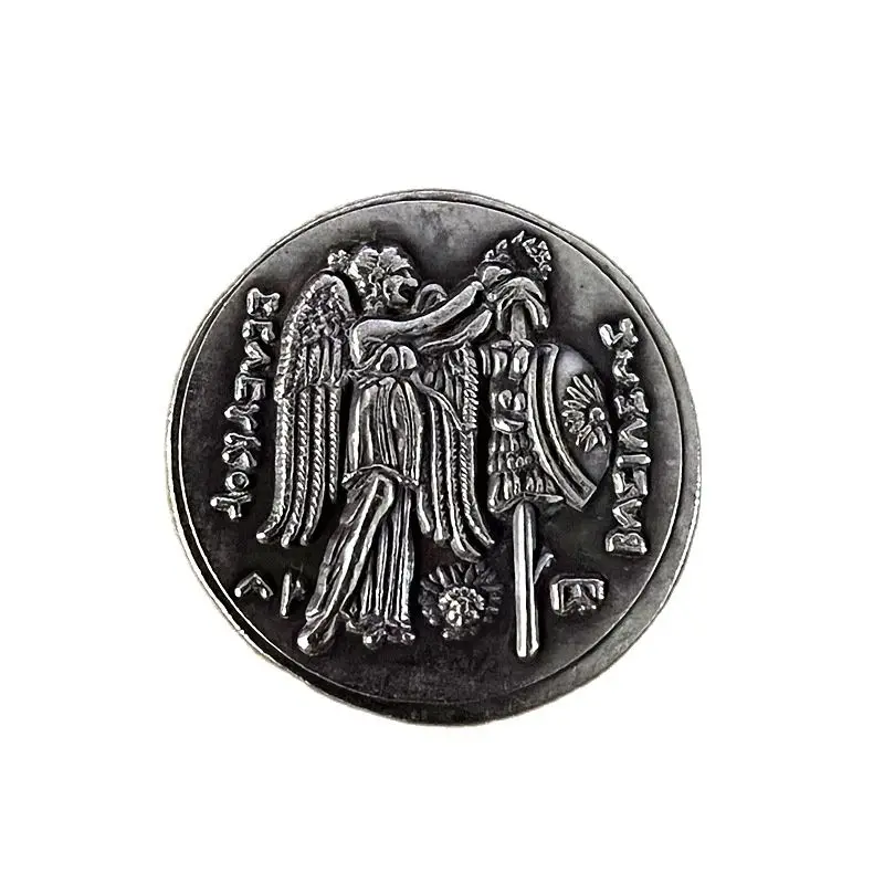 

Ancient Greek Coins Brass with Silver Plated Antique Replica Decorative Crafts Type 3799