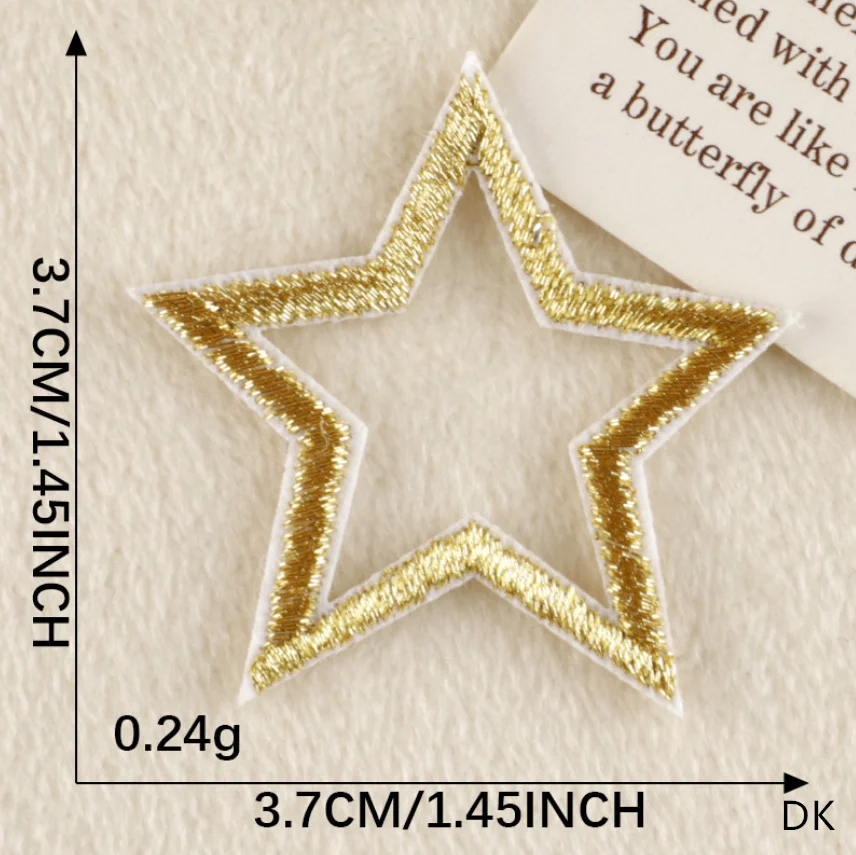 10 шт. золотая звезда сердце железо пришивные вышитые нашивки одежда шляпа сумка