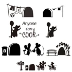 Забавные настенные наклейки с отверстиями для мыши, декор для гостиной, водонепроницаемые ПВХ украшения для дома, искусство, творческое украшение сделай сам